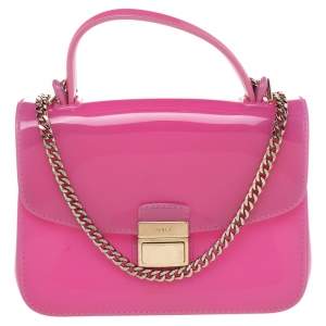 Pre Owned Furla Pink Rubber Candy Shoulder Bag