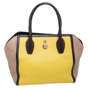 Pre Owned Furla Tri Color Leather Open Satchel
