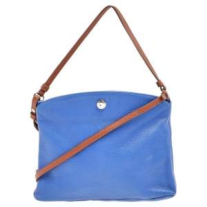 Pre Owned Furla Blue Leather Crossbody Bag