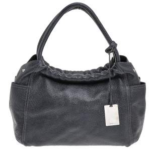 Pre Owned Furla Black Leather Shoulder Bag