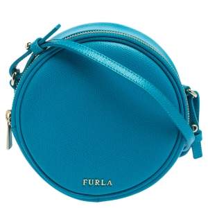 Pre Owned Furla Blue Leather Yoyo Crossbody Bag