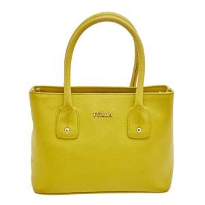 Pre Owned Furla Yellow Leather Small Linda Tote