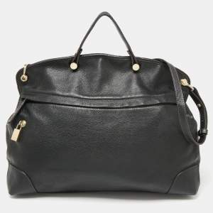 Pre Owned Furla Black Leather Tote