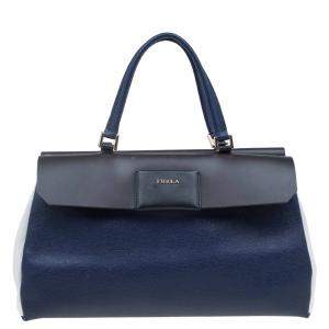 Pre Owned Furla Tri Color Leather Patty Tote