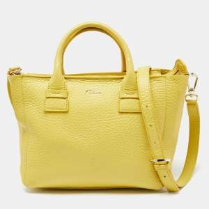 Pre Owned Furla Yellow Leather Small Capriccio Tote 