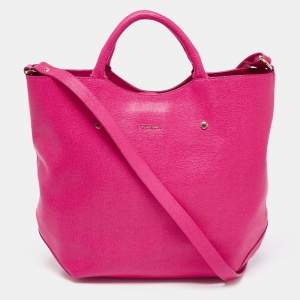 Pre Owned Furla Pink Leather Alissa Tote