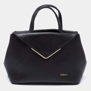 Pre Owned Furla Black Leather Kelis Tote