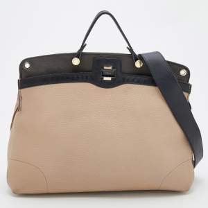 Pre Owned Furla Tricolor Leather Piper Top Handle Bag