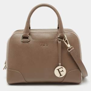 Pre Owned Furla Brown Leather Dolly Satchel