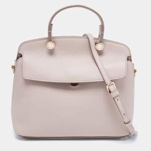 Pre Owned Furla Beige Leather Small My Piper Top Handle Bag
