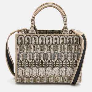 Pre Owned Furla Multicolor Jacquard Mini Opportunity Tote