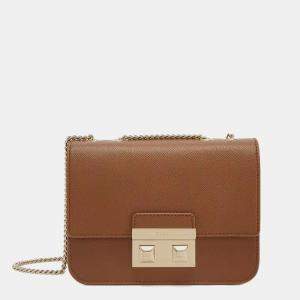 Furla Cognac Leather Mini Bella Crossbody Bag