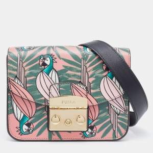 Furla Multicolour Printed Leather Mini Metropolis Crossbody Bag