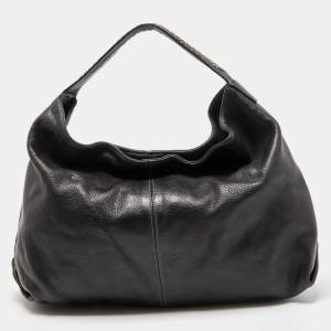 Pre Owned Furla Black Leather Elisabeth Hobo