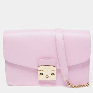 Furla Pink Leather Metropolis Crossbody Bag