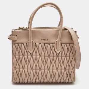  Furla Pink Leather Pin Cometa Tote