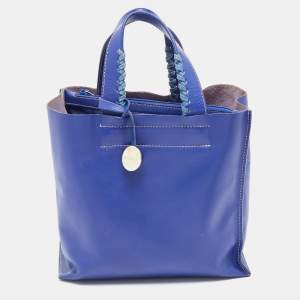 Pre Owned Furla Blue Leather Musa Tote