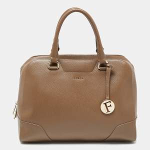 Pre Owned Furla Brown Leather Dolly Satchel