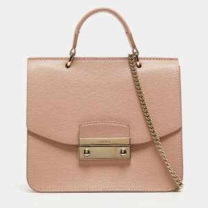 Furla Pink Leather Julia Top Handle Bag
