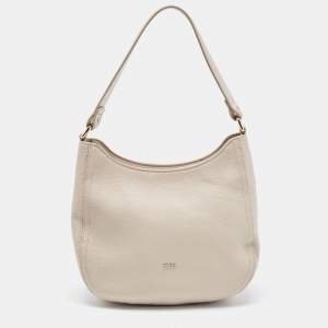 Pre Owned Furla Grey Leather Hobo