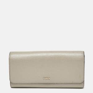 Furla Grey Leather Flap Continental Wallet