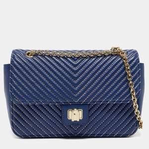 Furla Blue Quilted Leather Pop Star Shoulder Bag