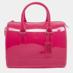 Furla Fuchsia Rubber Candy Satchel