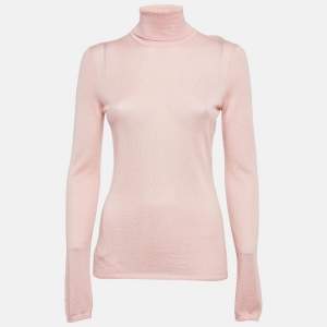 Gabriela Hearst Blush Pink Cashmere Blend Knit Turtleneck Sweater M