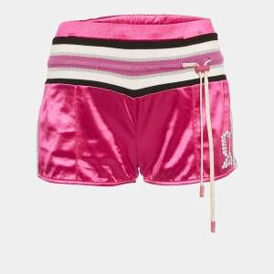 Galliano Fuchsia Pink Jersey Contrast Trimmed Shorts M