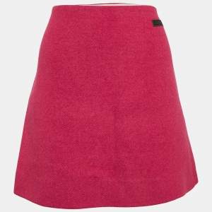 Ganni Pink Wool Blend Mini Skirt L