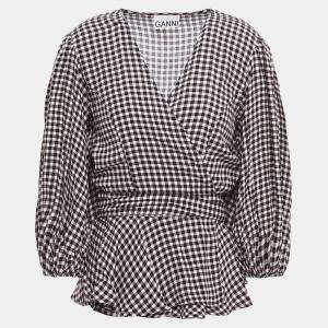 Ganni Viscose 3 Quarter Sleeves Top EU 42