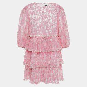 Pre Owned Ganni Poliestere riciclato Mini Dress EU 42