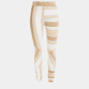 Ganni Beige Striped Jersey Leggings XS (EU 34)
