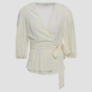 Pre Owned Ganni Silk 3 Quarter Sleeves Top EU 42