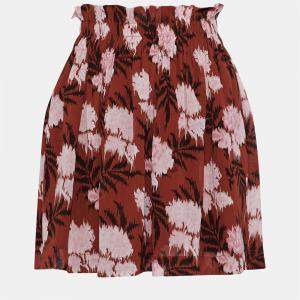 Ganni Brown Printed Georgette Mini Skirt XS (EU 34)