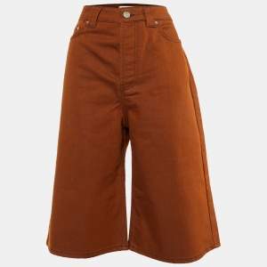 Ganni Brown Denim Knee Length Shorts M