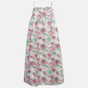 Pre Owned Ganni Multicolor Lurex Jacquard Midi Dress M