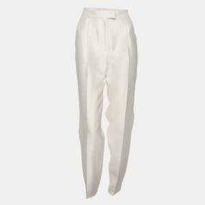 مملوكة مسبقًا Giambattista Valli Off White Silk Trouser XS