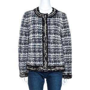 Giambattista Valli Monochrome Printed Button Front Jacket M