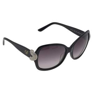 Gianfranco Ferre Black GF974-02 Crystal Embellished Gradient Square Sunglasses 