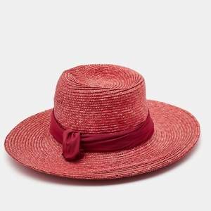 Gianfranco Ferre Vintage Pink Straw Hat M