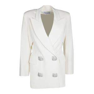 Gianfranco Ferre Cream Cutout Back Detail Blazer and Maxi Skirt Suit S