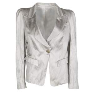 Gianfranco Ferre Grey Satin Tailored Blazer L