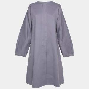 Gianfranco Ferre Light Purple Wool Pleat Detail Coat XL