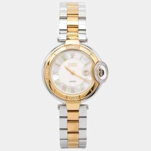 Gianfranco Ferre Mother of Pearl Two Tone Stainless Steel Diamond Collection Women's Wristwatch 35 mm