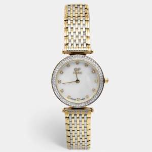 GF Ferre Mother Of Pearl Crystal Embellished Two-Tone Stainless Steel GPGP7440.1.2 Women's Wristwatch 31.50 mm