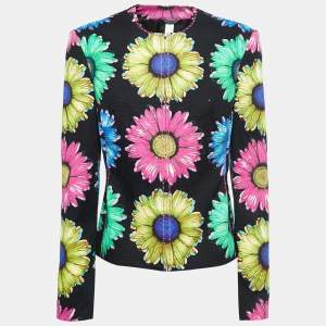 Gianni Versace Multicolor Floral Print Cotton Hook Front  Jacket L