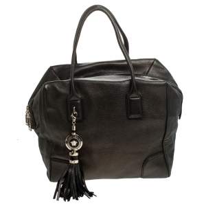 Versace Dark Bronze Leather Vanitas Satchel