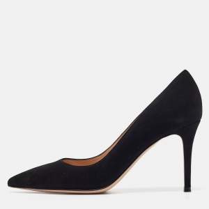 Pre Owned Gianvito Rossi Black Suede Gianvito Pumps Size 39