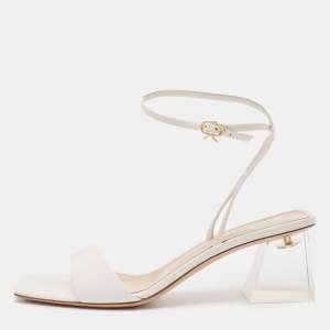 Gianvito Rossi White Leather Cosmic Sandals Size 39